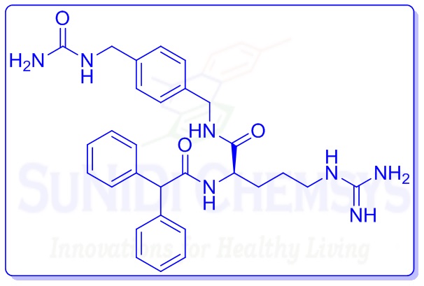 Picture of BIBO-3304, (R)-2-(2,2-Diphenylacetamido)-5-guanidino-N-(4-(ureidomethyl)benzyl)pentanamide